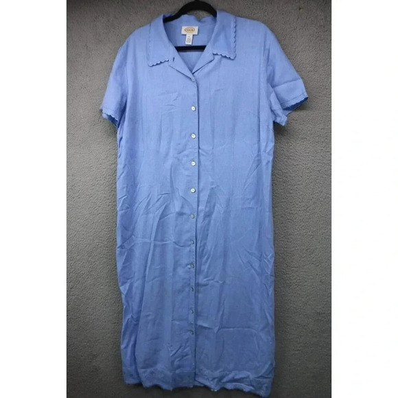 Talbots Linen Blend Midi Button Down Dress-Size 16 - Picture 1 of 15